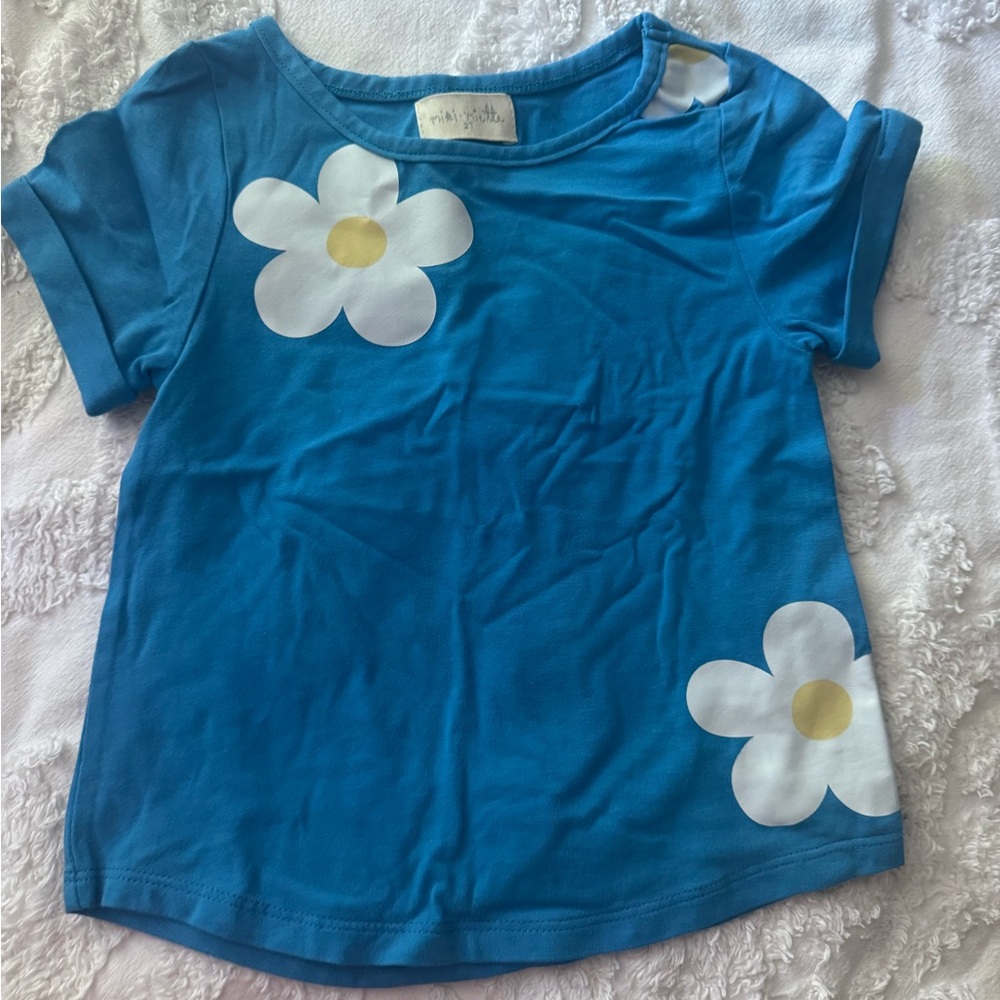 Kids Tee Miki Miette Blue Daisy Short Sleeves 2TNWT